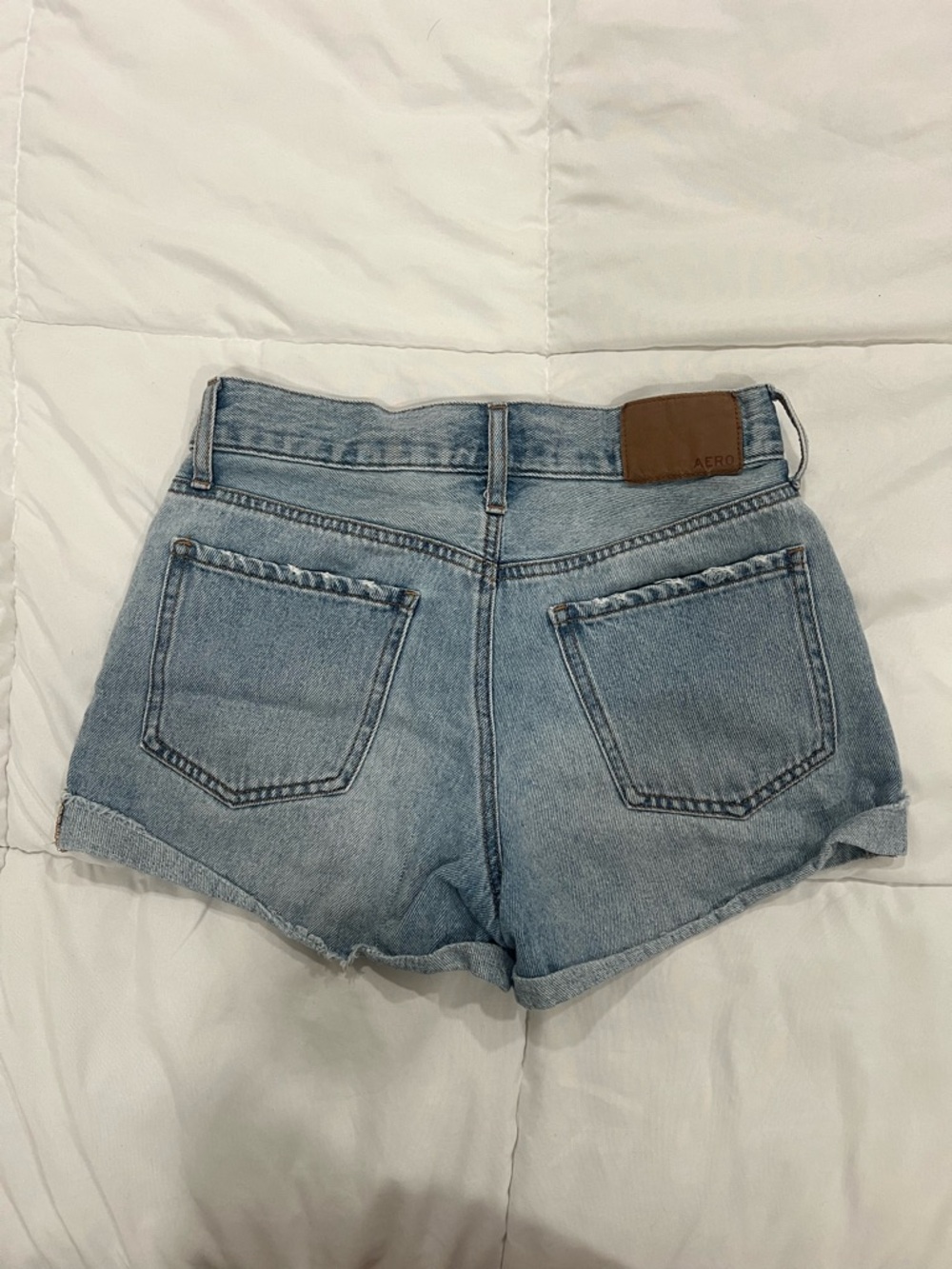 Aeropostale Light Blue Distressed Mom Denim Shorts - Picture 6 of 7
